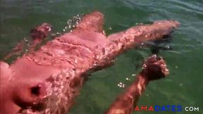 Naked Swimming MILF at the Beach