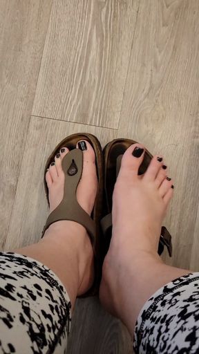 Birkenstocks & Foot Play in an office waiting room...