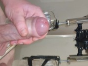 Monster Cock Jerks & Gets Milked on Fucking Machine - Huge Closeup Cumshot (4k)