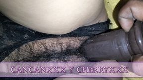 The stepdad's and friend's unhibited thrust into the ebony dildo's velvet snare