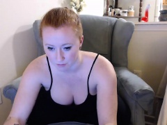 Wild Redhead BBW striping on Webcam