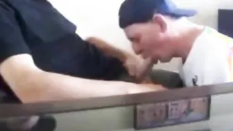 Twink swallows friend's cum after blowjob and handjob