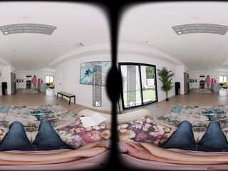 VR Bangers Trio Insane Sex with Sexy Brunette hair and Cute Golden-haired In VR Porn