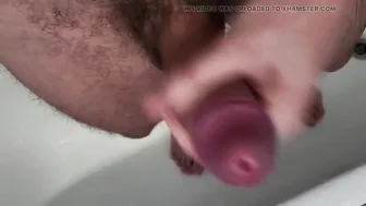 Italian twink strokes his big cock in the shower