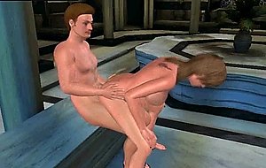 Hot 3d cartoon brunette shemale babe getting fucked