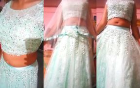 Indian Gay Crossdresser Bottom in Blue Lehanga