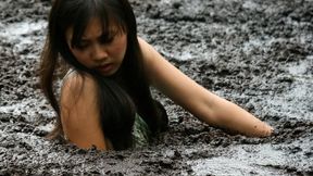 Angel Exploring a Peat Pit in Lingerie