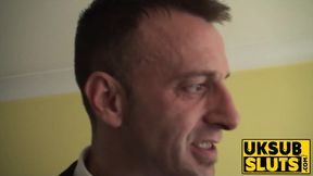 Big-titted British MILF takes a big cock and gets spanked