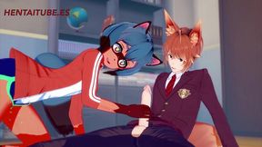 bna hentai - michiru handjob, blowjob and fuck - yiff hentai