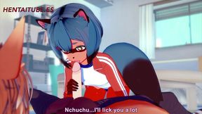 bna hentai - michiru handjob, blowjob and fuck - yiff hentai