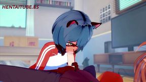 bna hentai - michiru handjob, blowjob and fuck - yiff hentai