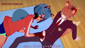 bna hentai - michiru handjob, blowjob and fuck - yiff hentai