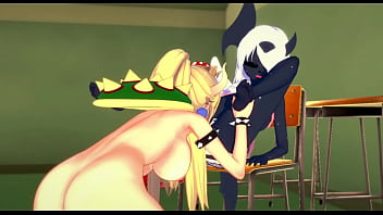 Bowsette se coge a una Absol-Sexo lesbico