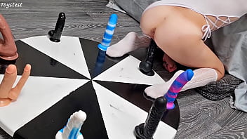 Tiny Niece Dominates Herself With Vibrator Roulette