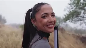 Submissive slut gets tied up and punished with a paddle