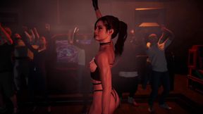 Playful depraved Сlaire Redfield loves to dance naked in public for cash