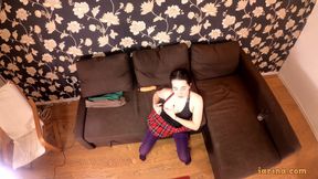 Sexy midget masturbate with pantyhose