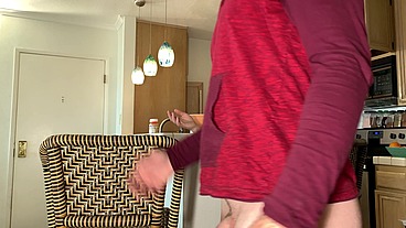 Stepmom in the kitchen takes stepson's dick after he takes the wrong - Erin Electra