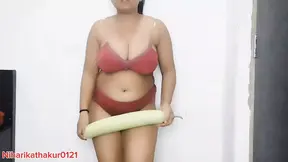 Desi Girl adventure sex with bottle guard