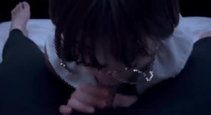 M glasses girl who is made to suck deep into her mouth and gokkun "I love dick"