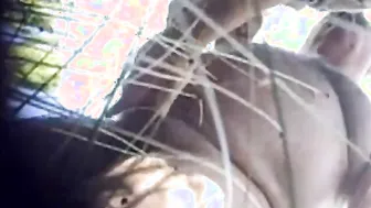 Daddy bear gets outdoor blowjob and handjob from stranger