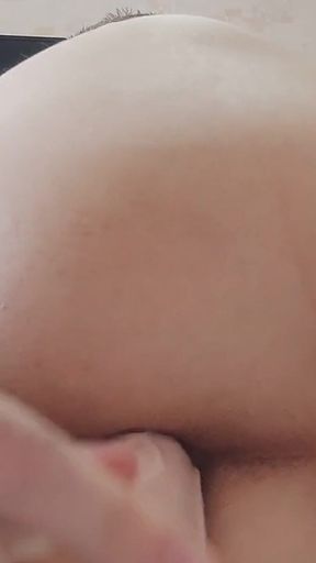 Russian Trans Fucks Her Ass with a Dildo. the Hole Is Open