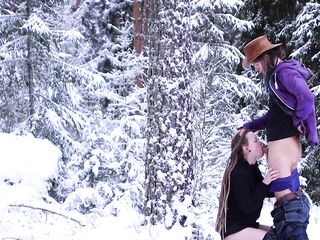 Sex in the winter forest while the snow is falling - RosenlundX - 4K