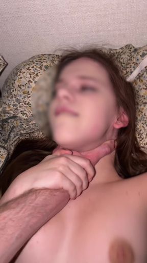 Night Flashlight Sex with Tiny Brunette - Deep Missionary, Doggy &amp; Massive Cumshot on Her Ass