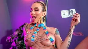 Guy recognizes his buddy's mom stripping at the club and gets private lap dance