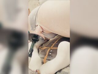 Hawt Trans Takes Vibrator in Taut Butt - Anal Creampie With Smutty Bunny