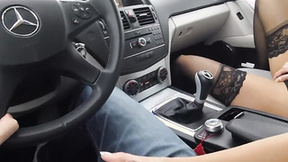 Masturbating Bitch Makes Driver's Dick Cum With Her Hands