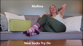 New Socks Try On - MoRina sock fetish foot fetish gfe (mobile vers)