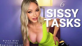 6 Sissy Tasks - Femdom Sissy Slut Training Beginner Level Blonde Latex Goddess Mistress Emily Marilyn