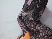 Hot Muslim girl in hijab exposing her qute body and masturbating up to huge orgasm