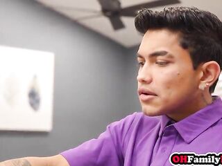 Hot stepmom Izi Blu Sky drank large weenie and enjoyed coarse sex