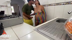 I Catch My Step Sister-In-Law with a Fat Ass Alone in the Kitchen and Fuck Her Standing Up