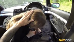 Fake Cop - Skinny Girl Trades Blowjob and Fuck for a Ride Home