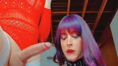 Blonde Shemale Fills Her Asshole