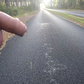 Peeing on the road