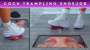 Goddess Amber - Smashing The Cum From Your Balls Under My Converse Chuck Taylor Platform Trainers (229) - Slave POV Split Cam - Cock Trampling Shoejob