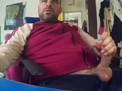 Big-Cock Bear Masturbating on Webcam