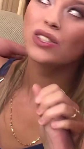 Jaw-dropping moment from &quot;Victoria Swinger is a blonde beauty in black stockings handling two cocks&quot;