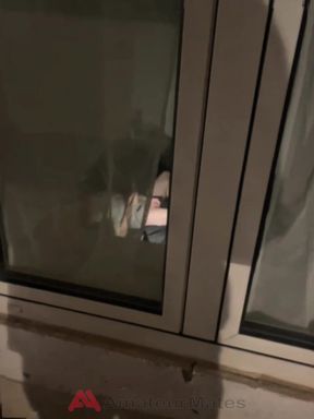 Boy Caught Jerking-off on His Bed Through the Street Window