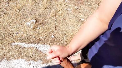 Risky Public Handjob Big Cock Doggyfuck in Greece squirted all over cumshot