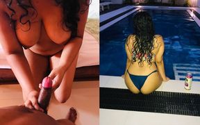 Fucking in the Bathroom Hot Couple and Do Outdoor Sex at Balcony at Hotel