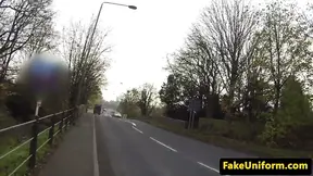 Busty uk slut analfucked by uniformed cop