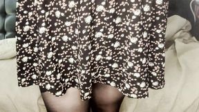 Trans Girl in Sheer Pantyhose JOI