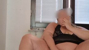 SSBBW Smoking Fetish – Lingerie, Heels & Dildo Play by the Window