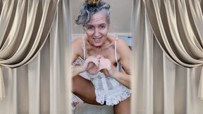 Hot Housewife Lukerya in the Kitchen in White Lingerie