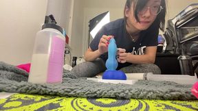 big blue wolf dildo creampies trans lilia lust s bussy!